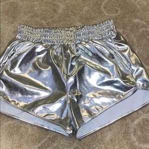 Metallic Silver Shorts